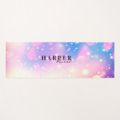 バラパープルグリッター名前をカスタムするヨガマット ヨガマット (正面(横))