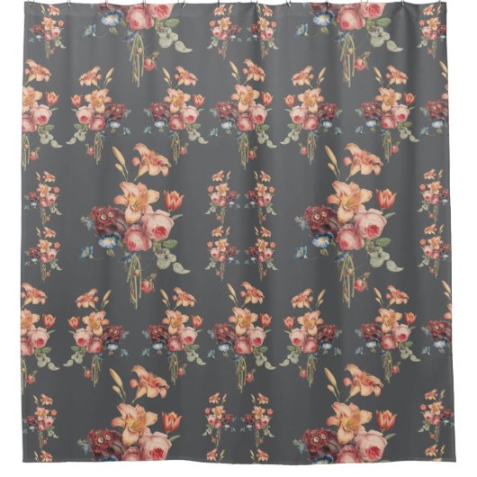 バラビクトリアンとリリーブーケ シャワーカーテン (正面)