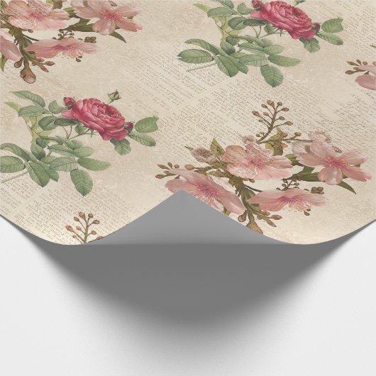 バラビクトリアンと文字エフェメラ ラッピングペーパー (角)