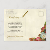 バラビクトリアンウェディング日付カレンダーを保存 案内ポストカード (裏面)