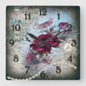 バラビクトリアンエフェラ スクエア壁時計 (正面)