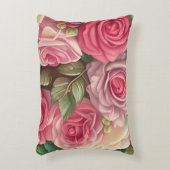バラビクトリアンガーデンパステルピンク開花 アクセントクッション (正面(垂直))