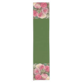 バラビクトリアンガーデンパステルピンク開花 ショートテーブルランナー (正面)