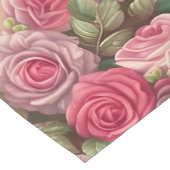 バラビクトリアンガーデンパステルピンク開花 ショートテーブルランナー (コーナー)