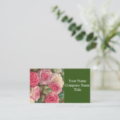 バラビクトリアンガーデンパステルピンク開花 名刺 (スタンド正面)
