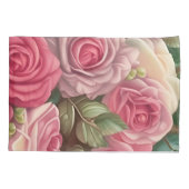 バラビクトリアンガーデンパステルピンク開花 枕カバー (裏面)