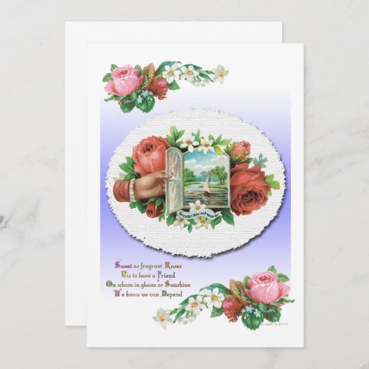 バラビクトリアンズヴィナッツジュアート招待状テンプレート 招待状 (正面/裏面)