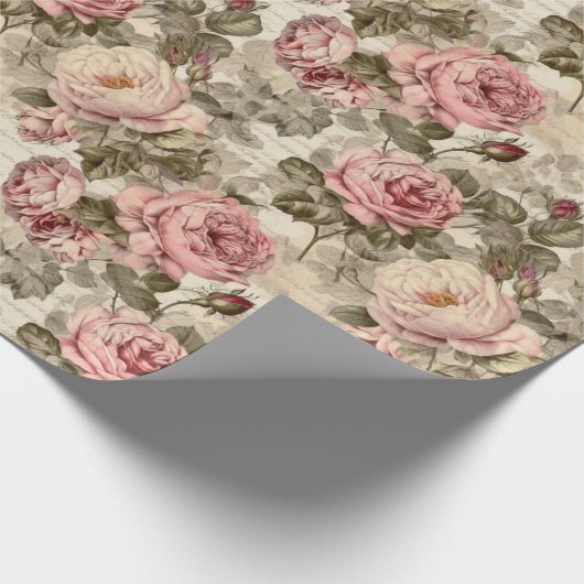 バラビクトリアンフローラエフェメラデクページ ラッピングペーパー (角)