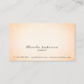 バラビクトリアンヴィンテージピアノブルービジネスカード 名刺 (裏面)