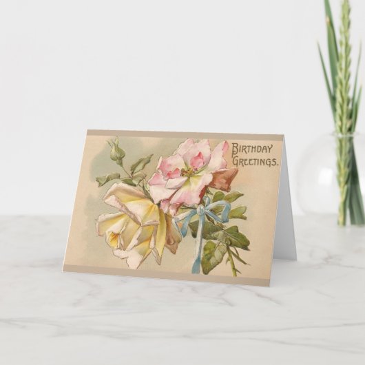 バラビクトリアン誕生日グリーティングカード カード (正面)