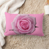 バラピローパーソナライズされたピンクローズピローデコール ランバークッション (ブランケット)
