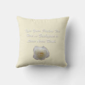 バラピローパーソナライズされたホワイトローズ装飾用クッション クッション (裏面)