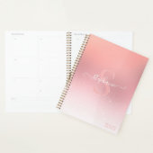 バラピンクきらめくグリッタースパークルモノグラムの プランナー手帳 (ディスプレー)