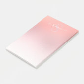 バラピンクきらめくグリッタースパークルモノグラムの ポストイット (アングル)