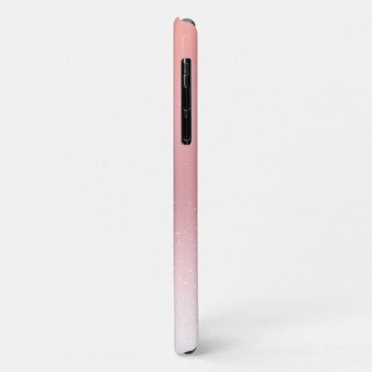 バラピンクきらめくグリッタースパークルモノグラムの Case-Mate iPhoneケース (裏面/左)