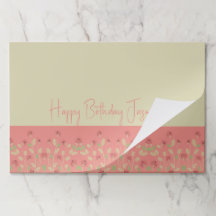 バラピンクとクリーム紙ランチョンマット