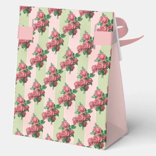 バラピンクとグリーンのストライプお気に入り フェイバーボックス (裏面)