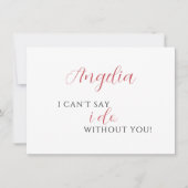 バラピンクとブラックのブライドメイド提案カード ノートカード (正面)