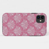 バラピンクとホワイトのフローラルダマスク Case-Mate iPhoneケース (裏面(横))