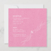 バラピンクとホワイトミニマル結婚リスト 招待状 (裏面)