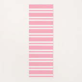 バラピンクと白ストライプの ヨガマット (正面)