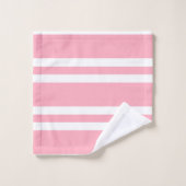 バラピンクと白ストライプ色 バスタオルセット (ウォッシュタオル)