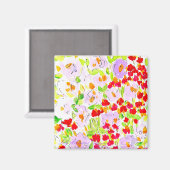 バラピンクと紫の磁石 マグネット (正面/裏面)