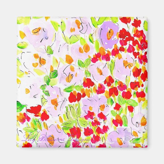 バラピンクと紫の磁石 マグネット (正面)