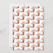 バラピンクと金ゴールドフローラカウボーイブートキンセアニラ 招待状 (裏面)