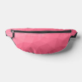 バラピンクのグラデーション幾何学的メッシュパターン ファニーパック (レイダウン)
