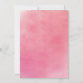 バラピンクのフレームの水の色の甘い16 招待状 (裏面)
