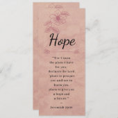 バラピンクのフローラエレガントバイブル – Hope – ブックマーク (正面/裏面)