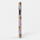 バラピンクのミツバチと花の模様 Case-Mate iPhoneケース (裏面/右)