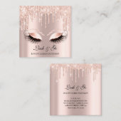 バラピンクのメイクアップアーティストの点滅拡張機能の乾燥 スクエア名刺 (正面/裏面)