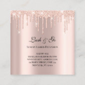 バラピンクのメイクアップアーティストラッシュエクステンションVIP スクエア名刺 (裏面)