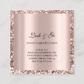 バラピンクのメイクアップアーティストラッズエクステンション枠 スクエア名刺 (裏面)