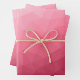 バラピンクのライトグラディエントのジオメトリメッシュパターン ラッピングペーパーシート