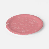 バラピンクの数式と数式 ペーパープレート (アングル)