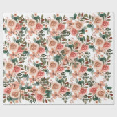 バラピンクの水色のブライダルシャワー結婚の贈り物 ラッピングペーパー (フラット)