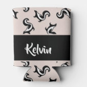 バラピンクの白黒のスカンク 缶クーラー (裏面)