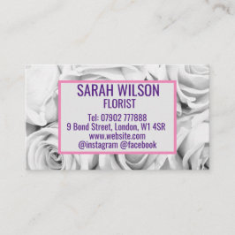 バラピンクの花束ブーケ、背景ブシン 名刺