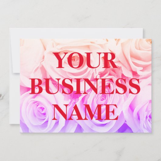 バラピンクの花束ブーケ、背景 シーズンカード (正面)