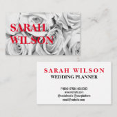 バラピンクの花束ブーケ、背景 名刺 (正面/裏面)