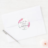 バラピンクアザレアブライダルシャワー ラウンドシール (封筒)