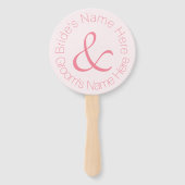 バラピンクイエレガントリーフレット新郎新婦結婚ズ ハンドファン (裏面)