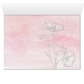 バラピンクウォーターカラーポピーありがとう結婚。 (内部横(下))