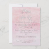 バラピンクウォーターカラーポピーブライダルシャワー招待状 招待状 (裏面)