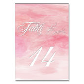 バラピンクウォーターモダンカラーテーブルカード テーブルナンバー (裏面)