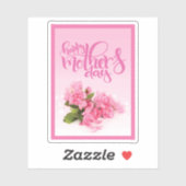 バラピンクカーネーション | HAPPY MOTHER'S DAYステッカー シール (シート)