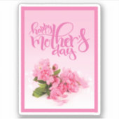 バラピンクカーネーション | HAPPY MOTHER'S DAYステッカー シール (正面)